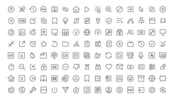 Pixel Perfect. Basic User Interface Essential Set. Line Outline Icons. For App, Web, Print. Editable Stroke. Pixel Stroke Wide with Round Cap and Round Corner vector