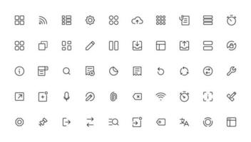 Ui ux icon set, user interface iconset collection. vector