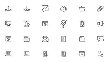 Vector business and finance editable stroke line icon set with money, bank, check, law, auction, exchance, payment, wallet, deposit, piggy, calculator, web and more isolated outline thin symbol