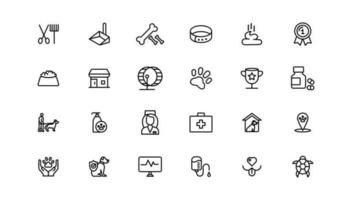 set of pet icons, dog, cat, puppy, animals.Pet, vet, pet shop, types of pets - minimal thin line web icon set. Outline icons collection. vector