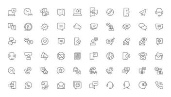 Customer Service and Support - Outline Icon Collection. Thin Line Set contains such Icons as Online Help, Helpdesk, Quick Response, Feedback and more. Simple web icons set vector