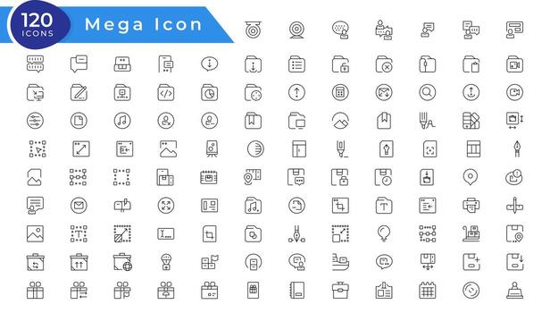 negocio y marketing, programación, datos gestión, Internet conexión, social red, informática, información. Delgado línea azul íconos colocar. plano vector ilustración