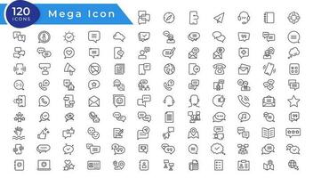 Customer Service and Support - Outline Icon Collection. Thin Line Set contains such Icons as Online Help, Helpdesk, Quick Response, Feedback and more. Simple web icons set vector