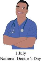 National doctor's day vector art