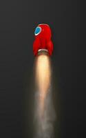 3d rocket spaceship render and draw by mesh. Realistic modern digital rocket. Vector illustration