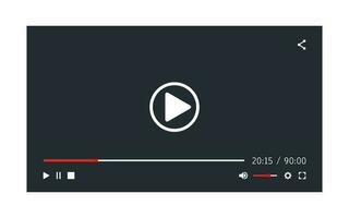 Video player template for web or mobile apps. Vector illustration