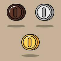 The Illustration of Set Coin Game vector