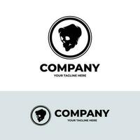 Silhouette of skull logo design inspiration vector