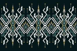 Cross Stitch Pixel Pattern. Ethnic Patterns. Abstract art. Design for carpet, wallpaper, clothing, textile, pillow, curtain, bedsheet, table runners. Vintage Style. Vector illustration.