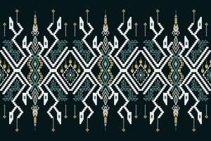 Cross Stitch Pixel Pattern. Ethnic Patterns. Abstract art. Design for carpet, wallpaper, clothing, textile, pillow, curtain, bedsheet, table runners. Vintage Style. Vector illustration.