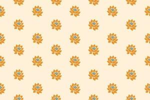 Seamless pattern of Ikat, traditional seamless pattern, yellow background, Aztec style, embroidery, abstract, vector, design illustration for texture, fabric, print. vector