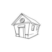 Simple line art House vector. vector