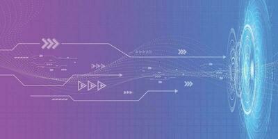 Abstract technology gradient background.circuit circle line digital vector