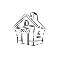 Simple line art House vector. vector