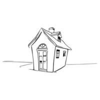 Simple line art House vector. vector