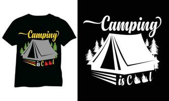 cámping es frio eps cámping carpas t camisa diseño vector