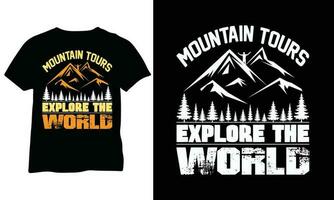 montaña Excursiones explorar el mundo eps excursionismo aventuras camiseta vector diseño