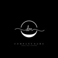 DM Initial handwriting minimalist geometric logo template vector