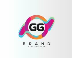 inicial letra gg logo diseño con vistoso estilo Arte vector