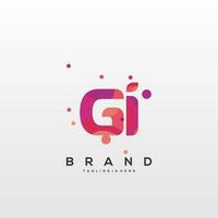 GI initial logo With Colorful template vector. vector