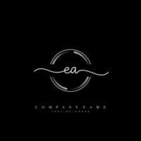 EA Initial handwriting minimalist geometric logo template vector