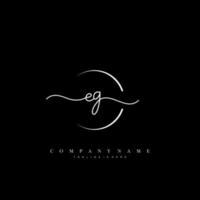 EG Initial handwriting minimalist geometric logo template vector