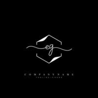 EG Initial handwriting minimalist geometric logo template vector