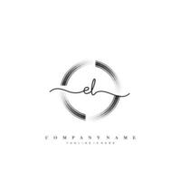 EL Initial handwriting minimalist geometric logo template vector