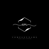EM Initial handwriting minimalist geometric logo template vector