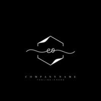 EO Initial handwriting minimalist geometric logo template vector