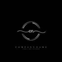 EN Initial handwriting minimalist geometric logo template vector