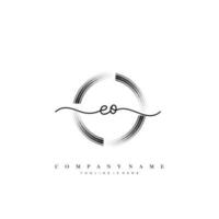 EO Initial handwriting minimalist geometric logo template vector