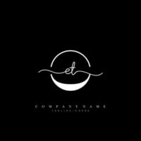 ET Initial handwriting minimalist geometric logo template vector