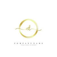 ET Initial handwriting minimalist geometric logo template vector