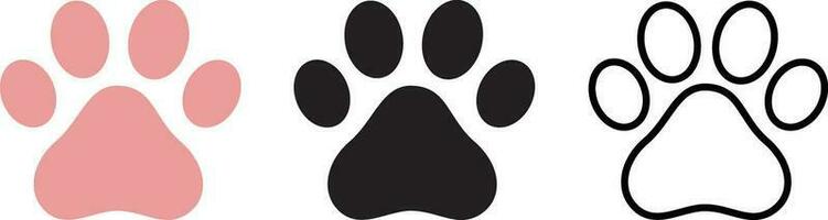 Dog paw sign icon in different colors and styles . Pets symbol vector . Paw print icon