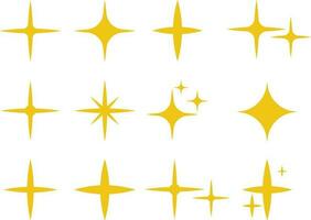 Star icons. Twinkling stars. Sparkles, shining burst. Vector symbols isolated