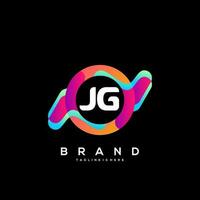 Letter JG initial Logo Vector With colorful