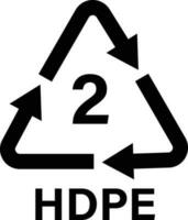 plastic recycling symbol HDPE 2 vector illustration .  plastic recycling code HDPE 2