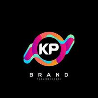 Letter KP initial Logo Vector With colorful