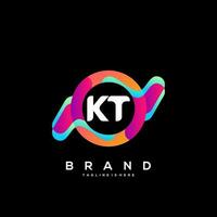 Letter KT initial Logo Vector With colorful