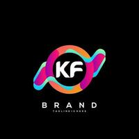 Letter KF initial Logo Vector With colorful