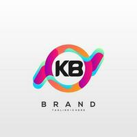 Letter KB initial Logo Vector With colorful