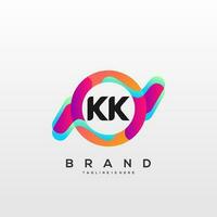 Letter KK initial Logo Vector With colorful