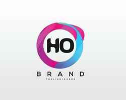 inicial letra Ho logo diseño con vistoso estilo Arte vector