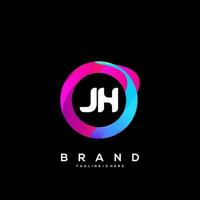 letra J h degradado color logo vector diseño