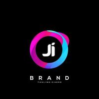 Letter JI gradient color logo vector design