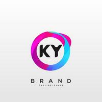 Letter KY gradient color logo vector design