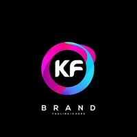 Letter KF gradient color logo vector design