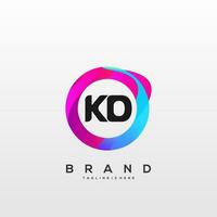 Letter KD gradient color logo vector design