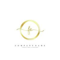 FE Initial handwriting minimalist geometric logo template vector